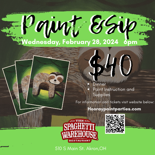 Sleeping Sloth Paint and Sip