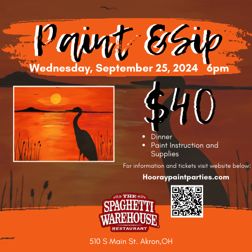 Crane at Sunset Paint and Sip